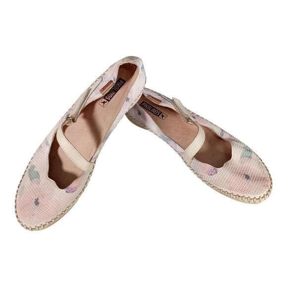 Pikolinos Mary Jane Flats White Multi Leather Closed Toe Women's 39/US 8.5 - 9 - Picture 5 of 9